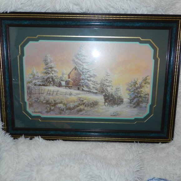 Lee Parkinson Winter Wonderland Horse Drawn Sleigh Framed Print Home Interiors🆕
